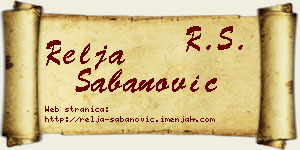 Relja Šabanović vizit kartica